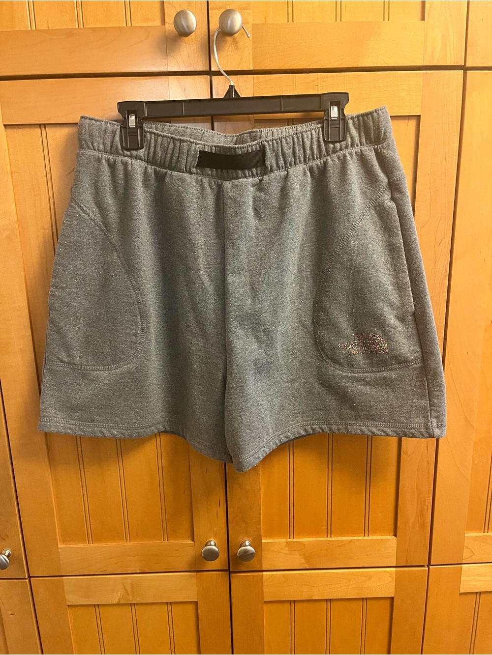North Face Grey Cozy Fleece Shorts with Built in Belt